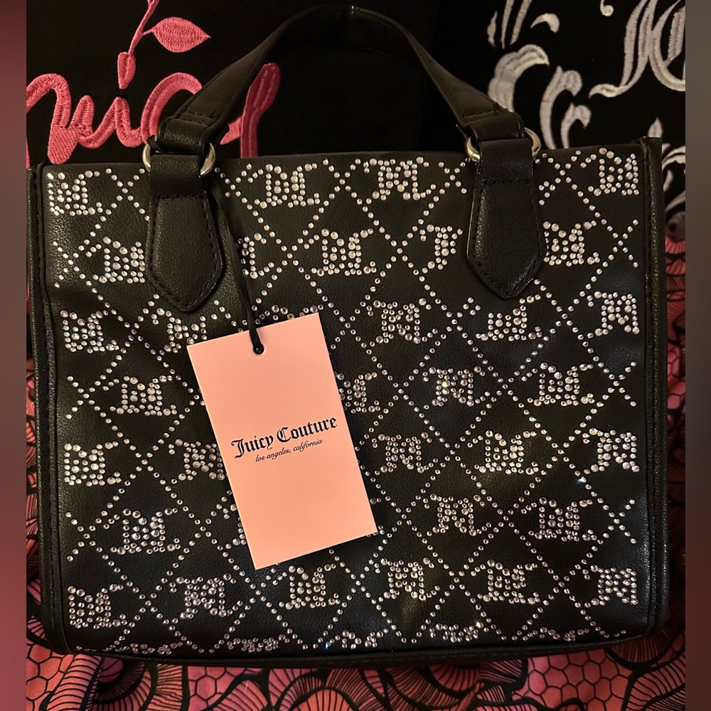 Juicy Couture Black studded Handbag with crossbody strap